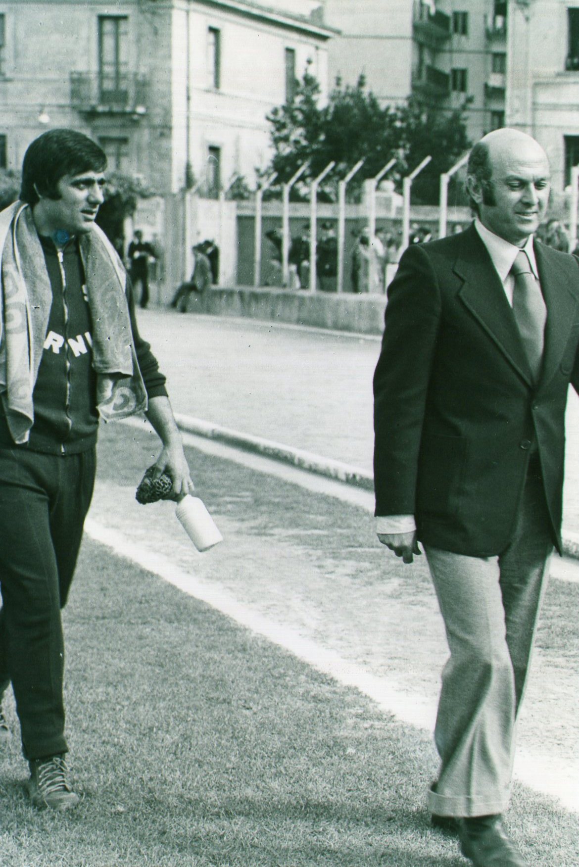 Franco Viviani con il massaggiatore Bruno Carmando